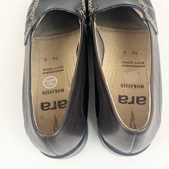 Leather Hand Stitched ARA MOCCASINS Made In Germany Driving Loafers Size 7.5 - Picture 12 of 16